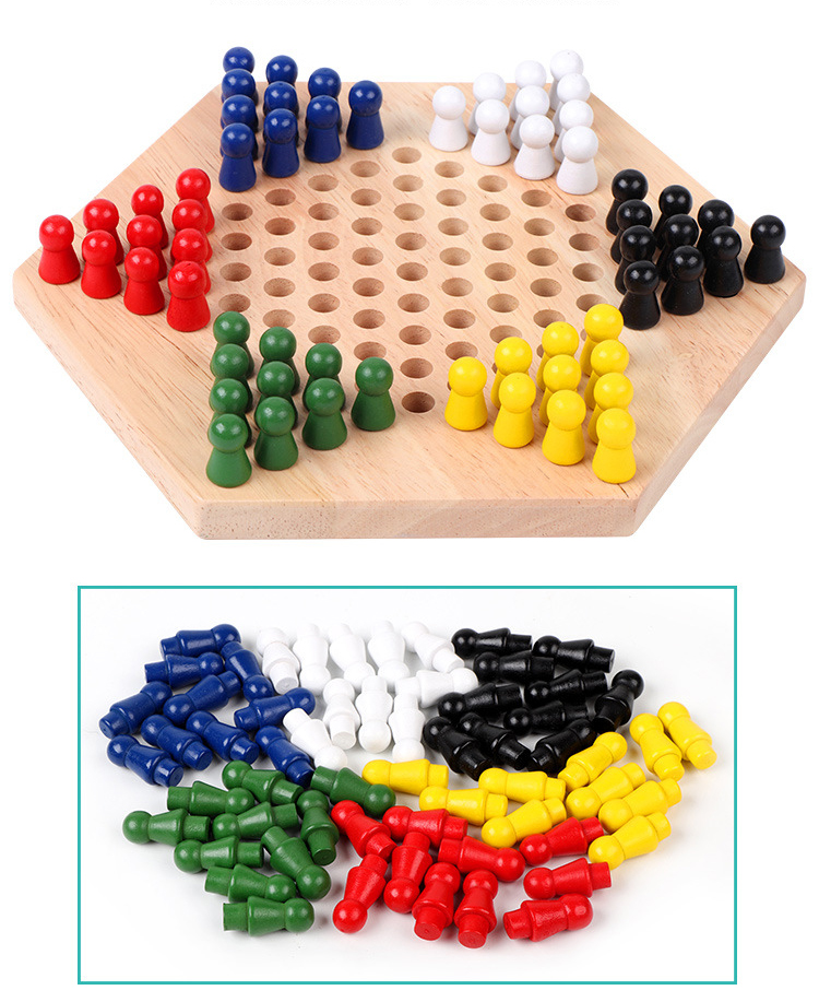 หมากฮอสจีนไม้ Chinese Checkers (ไม้ยางพารา)