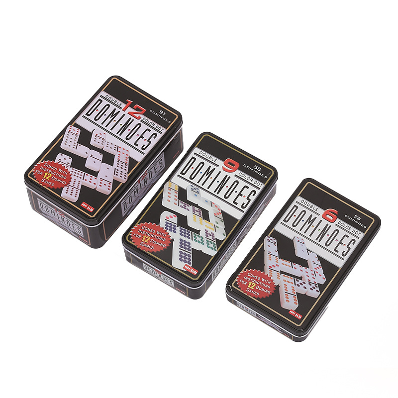 โดมิโน่เมลามีนกล่องเหล็กชุดพรีเมี่ยม Domino Melamine Iron Box Set