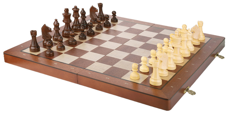 ชุดหมากรุกสากล(ไม้walnut+ไม้ebony) Gold Knight Chess Set 52