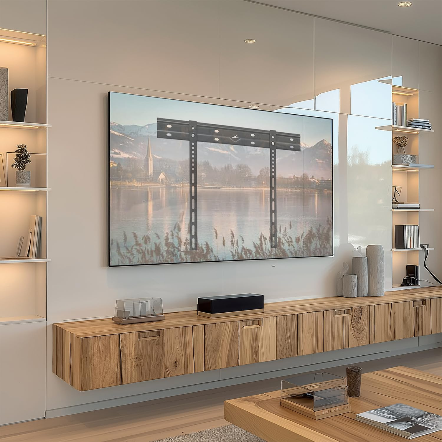 Zeno HF60 ขาแขวนทีวี 40"-80" แบบ Ultra-Slim Fixed TV Wall Mounts, Max VESA 600x400 mm., Weight Capacity 50 kg.