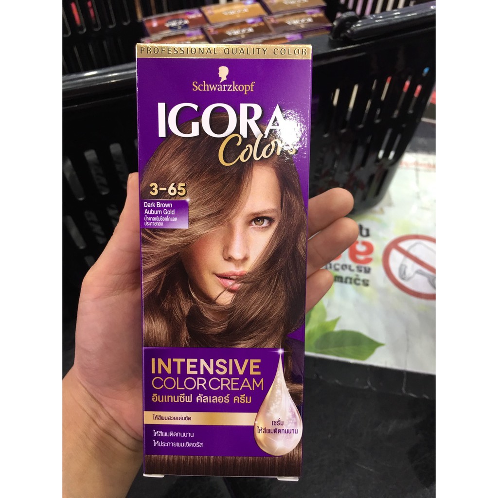 แท้พร้อมส่ง○ Schwarzkopf IGORA Colors กล่องม่วง ครีมเปลี่ยนสีผม อีโกร่า คัลเลอร์
