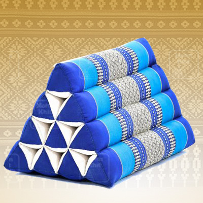 หมอนสามเหลี่ยม 10 ช่อง50x28x30Cm Tri-angle kapok 100%Traditional Floor Cushions 10 holes.