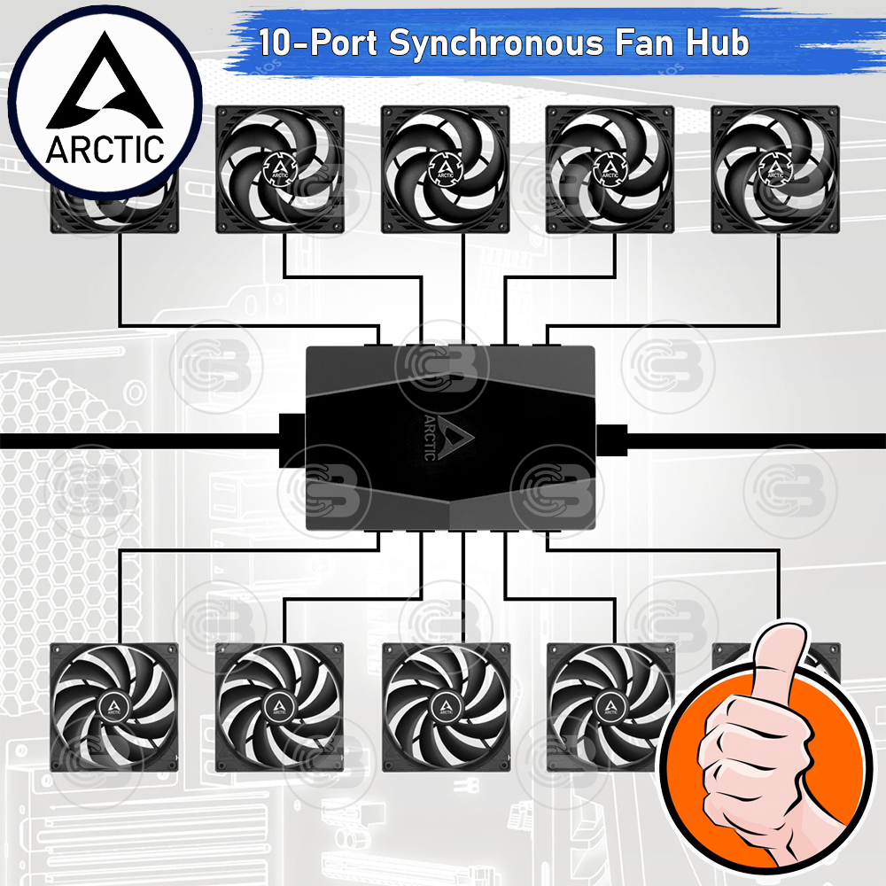 [CoolBlasterThai] Arctic Case Fan Hub 10 Port with SATA Power ประกัน 6 ปี
