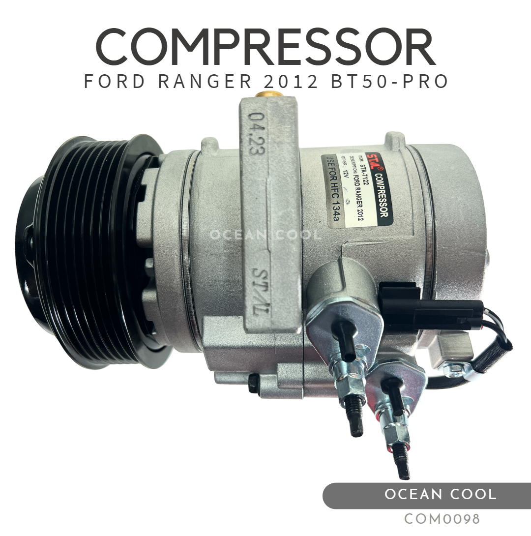 คอมเพลสเซอร์ ฟอร์ด เรนเจอร์ 2012 - 2014 ดีเซล COM0098 มาสด้า ธันเดอร์ บีที50 โปร Compressor For Ford Ranger Diesel Mazda BT-50 Proคอมแอร์ คอม คอมเพสเซอร์ อะไหล่แอร์