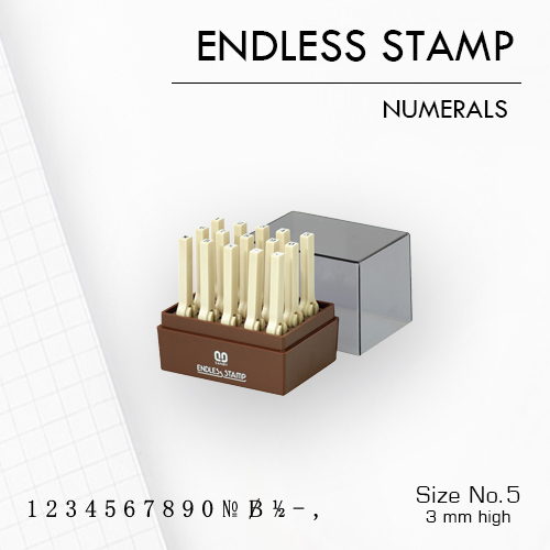 SANBY ตรายางประกอบได้ ชุดตัวเลข 15 ตัว #5 (ขนาดอักษร 3 มม.) ENDLESS STAMP Size No.5 (EN-N5)