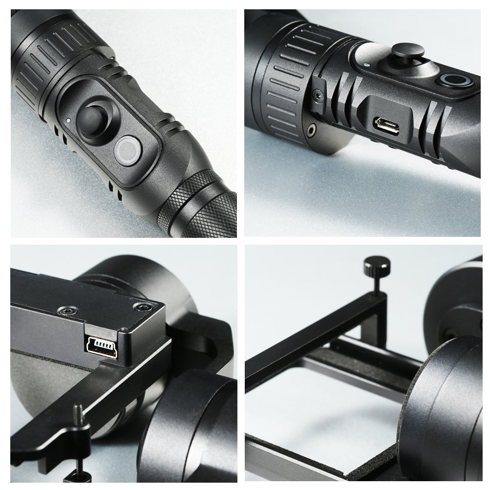 ไม้กันสั่น Hohem HG5 PRO Axis Stabilizer Handheld Aluminum Electronic Full 360 Degrees Gimbal for Gopro Hero 5/4/3, Yi Cam 4K, AEE Sports Cams - APP Controls for iPhone/Android Phone (HG5 Pro)