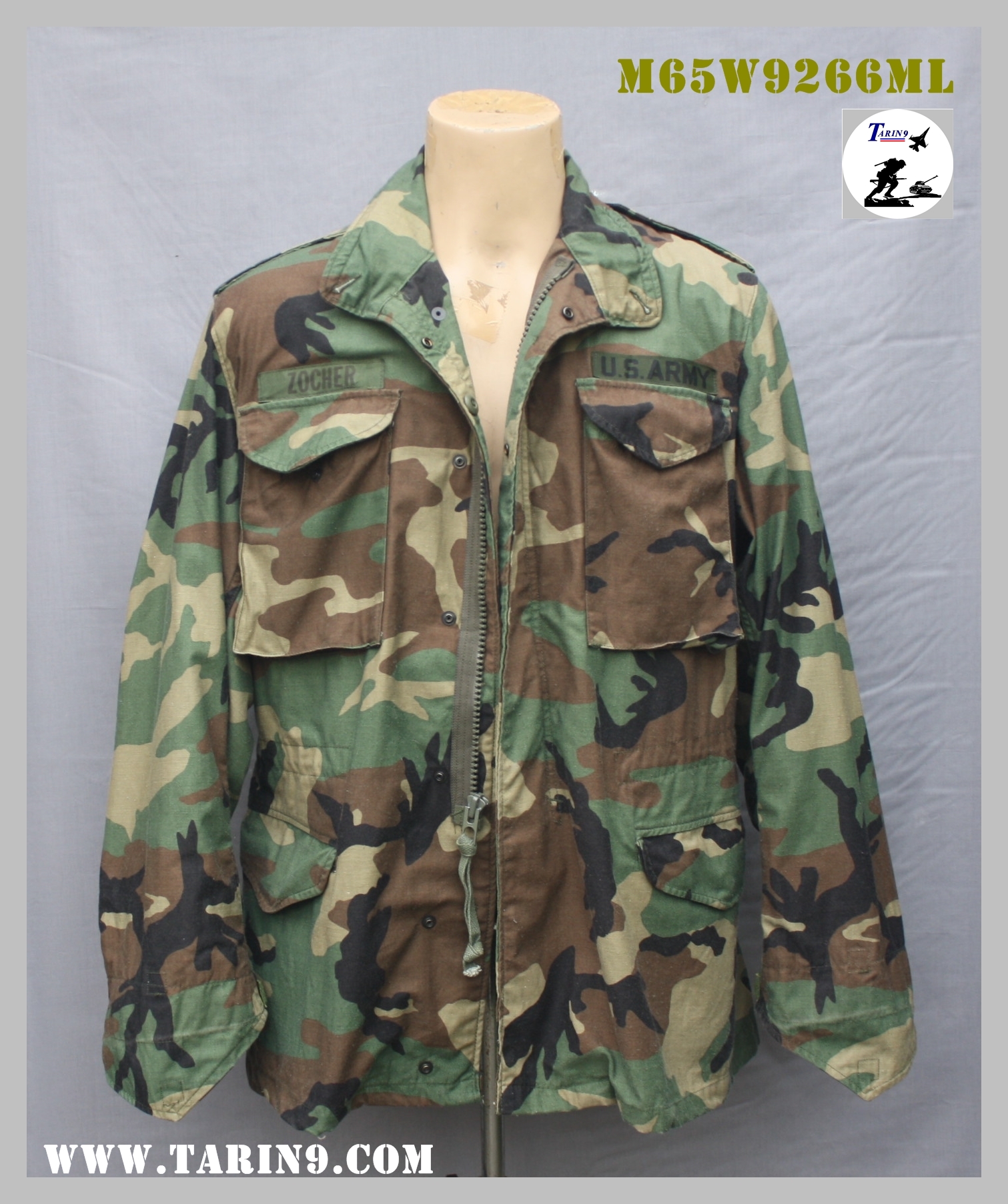 เสื้อทหาร M65 ลายพราง woodland Medium Long