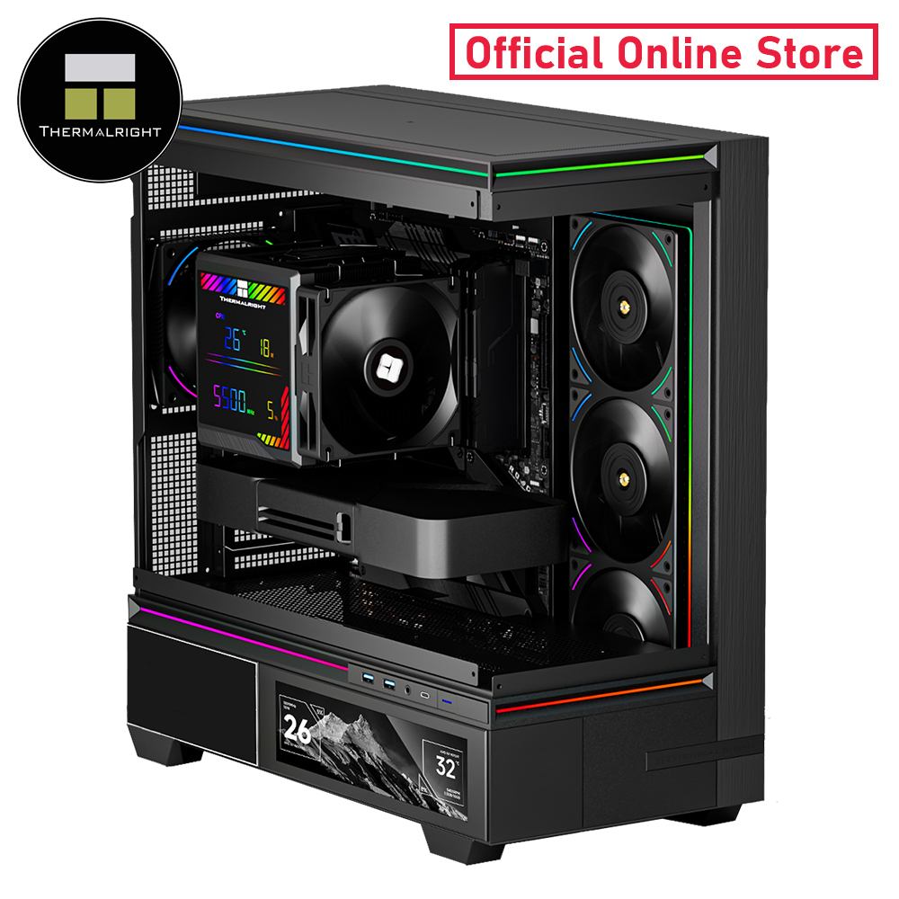 Thermalright Bundle Set Mid-Tower Temered Glass+ PSU 750W Gold+ Reverse Fan+ Air Cooler