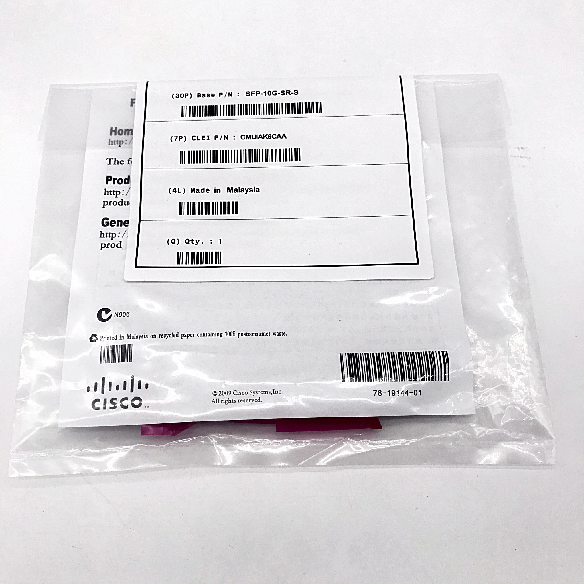 NEW, Cisco SFP-10G-SR-S= [TorCompTH Thailand - ขาย จำหน่าย ราคา] Cisco 10GBASE-SR SFP Module, Enterprise-Class Multimode