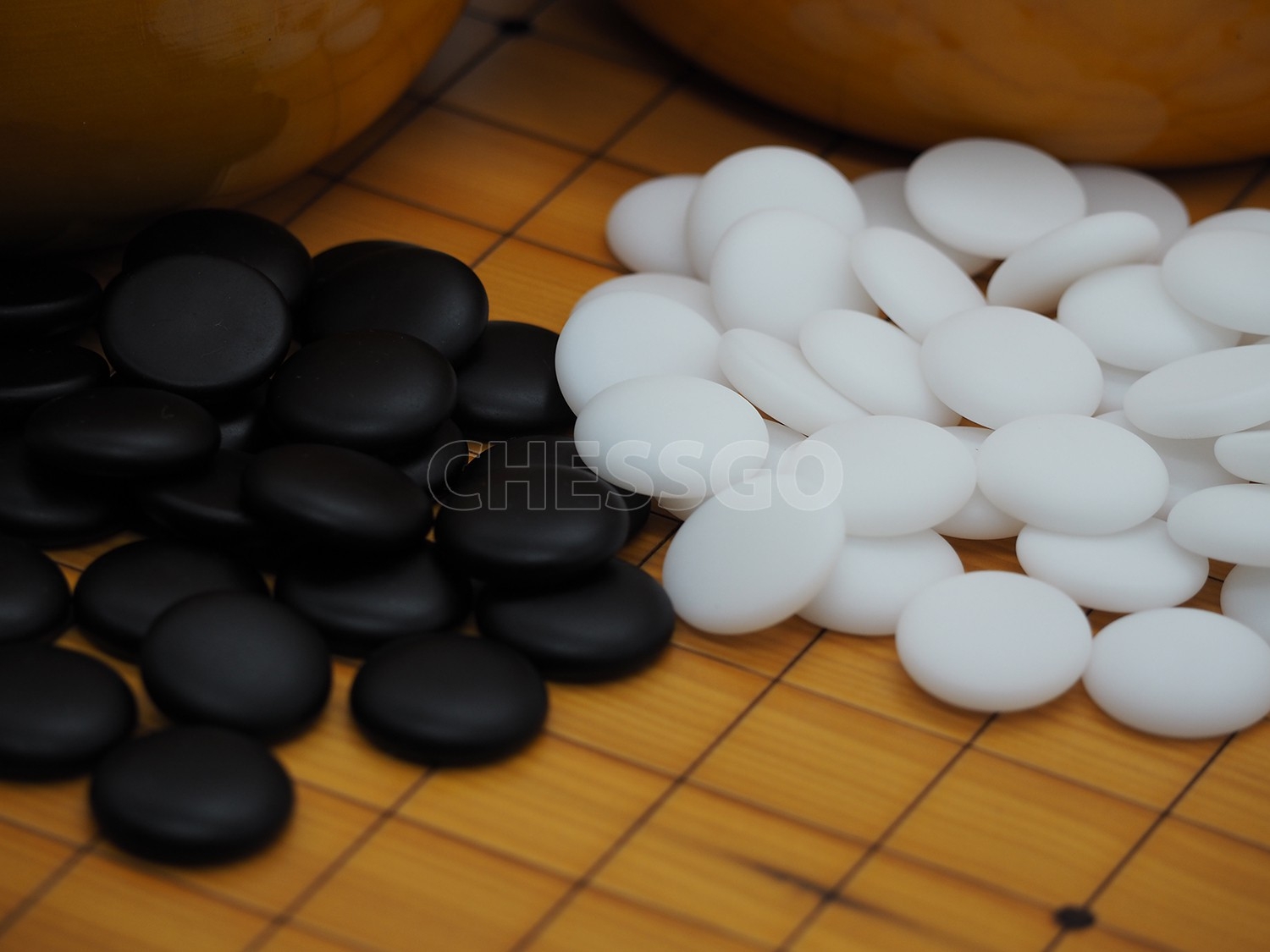 ชุดหมากล้อมไม้Torreya19เส้น(กระดาน3cm/เม็ดหินyunzi/โถไม้yellow spruce)