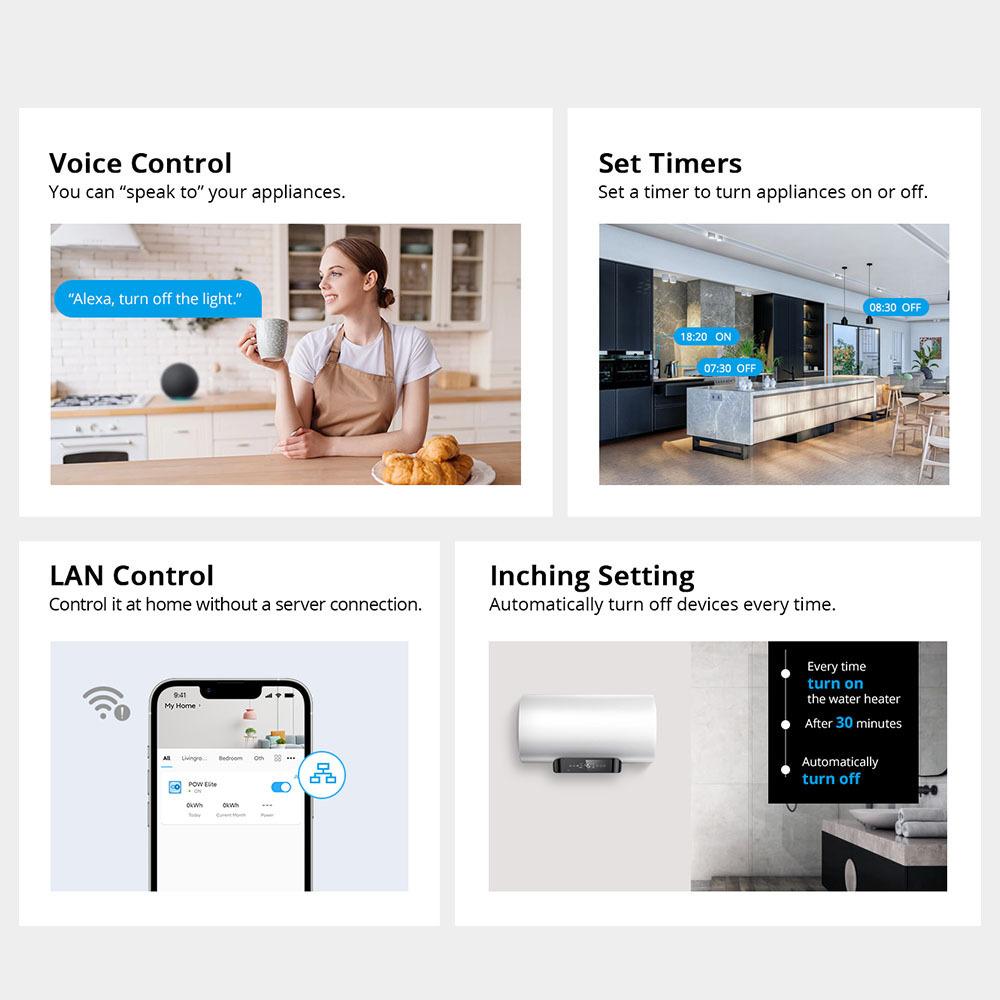 Sonoff POW Elite 16A 20A WiFi สวิตซ์ควบคุมแบบเรียลไทม์ มิเตอร์วัดพลังงาน e-WeLink