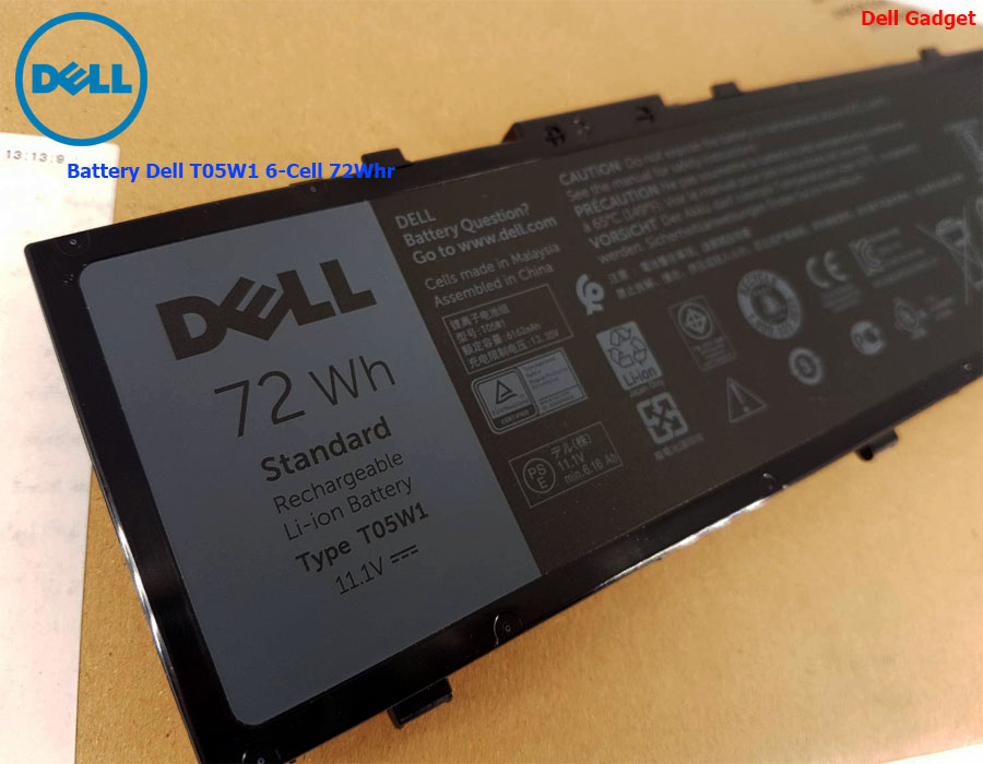 Battery Dell Precision 15 รุ่น 7510, 7520, 6-Cell, 72Whr แบตเตอรี่ T05W1 ของแท้รับประกันศูนย์ Dell Thailand On-site Service