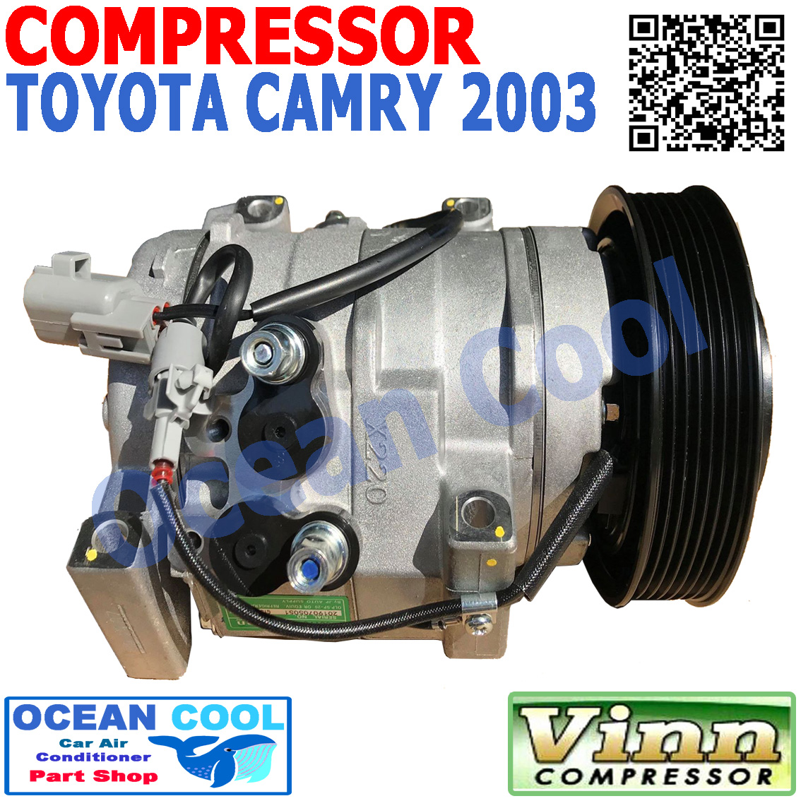คอมเพรสเซอร์ แคมรี่ ACV30 ปี 2002 - 2006 COM0059 10S17C Compressor TOYOTA CAMRY ACV30 คอมแอร์รถยนต์ คอม แอร์ คอมแอร์ 2003 2004 2005 2546 2547 2548