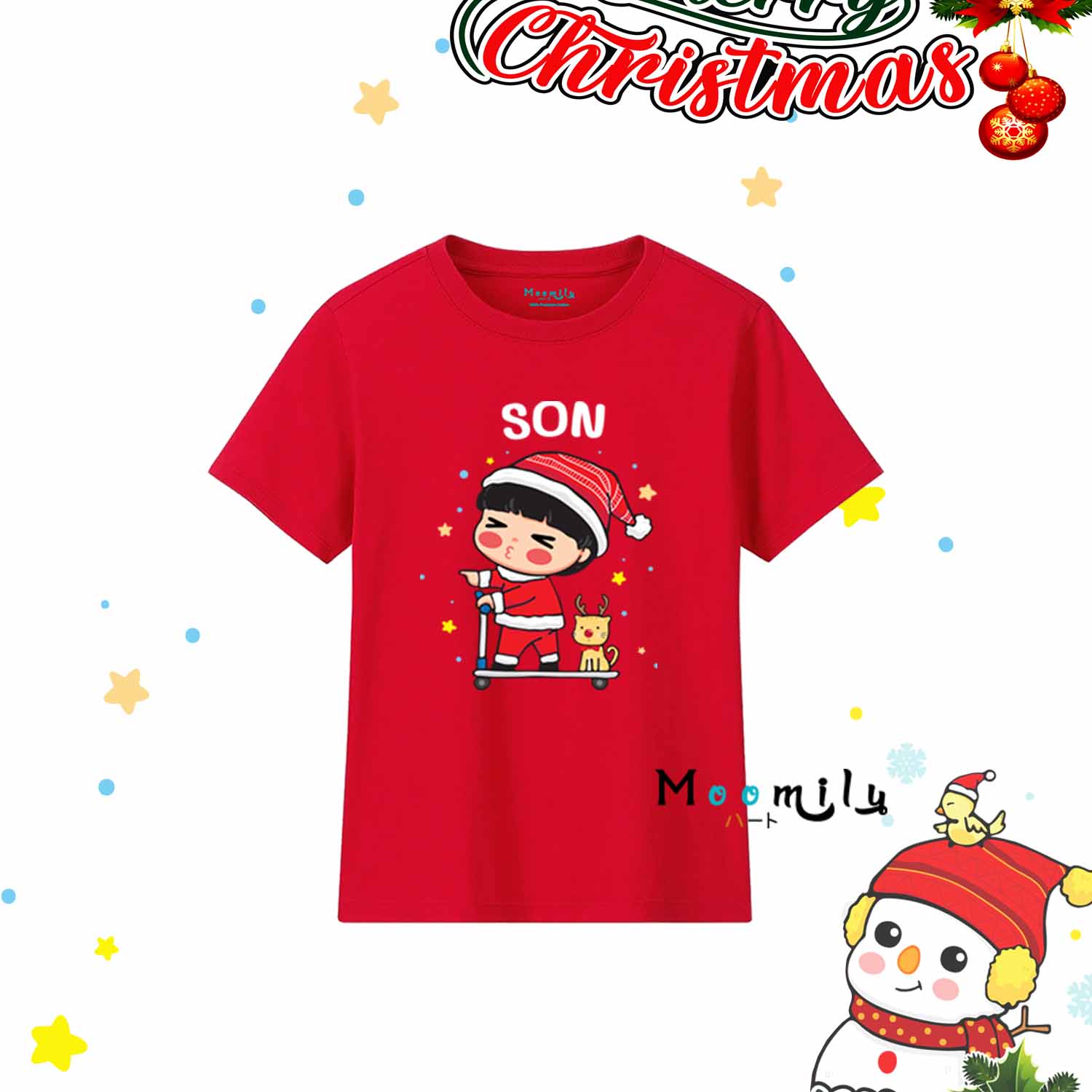 เสื้อคริสต์มาส เสื้อคริสมาสต์ ซานต้า เสื้อครอบครัวพ่อแม่ลูก MMLFAMILYXMAS Christmas shirt เสื้อทีม เสื้อแก๊งค์ เด็ก ถึง ไซส์ใหญ่