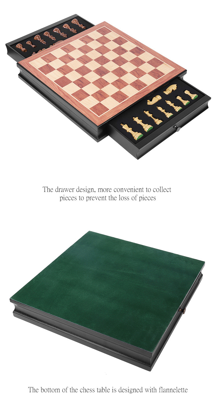 ชุดหมากรุกสากลไม้ German Knight Staunton Wooden Chess Set 4