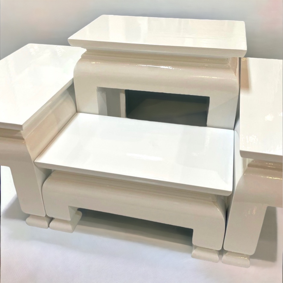 โต๊ะหมู่ชุดเล็ก หมู่ 4 หน้า 5 ด้านขาว ขาตุ่ม