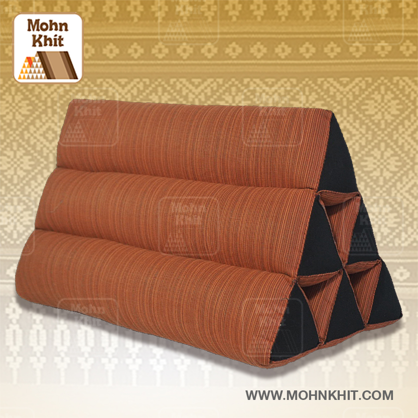 หมอนสามเหลี่ยม6ช่องใยสังเคราะห์ 50x28x30Cm.Decorate design Triangle synthetic fibers Traditional Floor Cushions 10 holes.