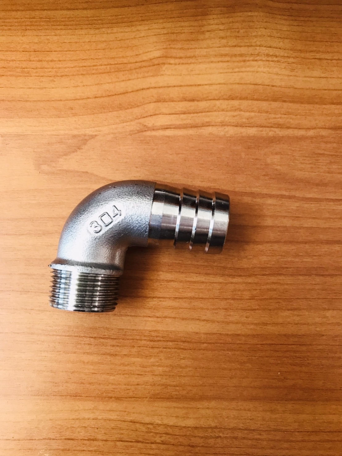 ข้องอ 3/4 นิ้ว สแตนเลสเกลียวนอก หางไหล 25 มม.(Elbow 3/4 inch Stainless Steel External Thread Tail 25 mm) #67516