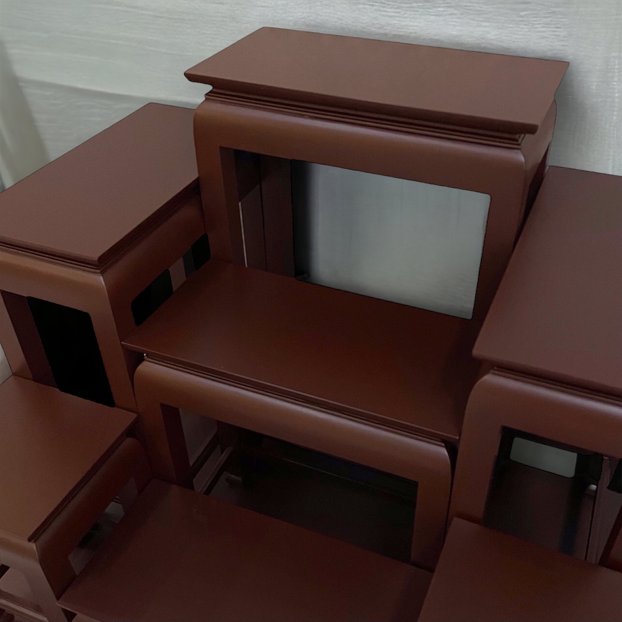 โต๊ะหมู่ 7 หน้า 6 ด้านน้ำตาล ขาตุ่ม