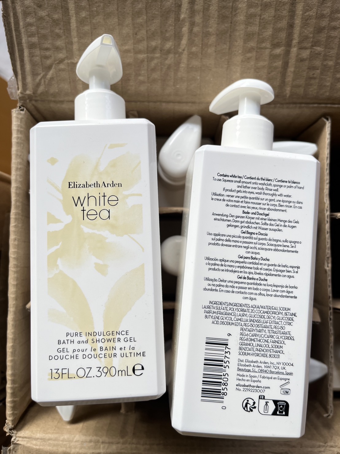 เจลอาบน้ำ Elizabeth Arden White Tea Pure Indulgence Bath and Shower Gel 390ml. (1ขวด)