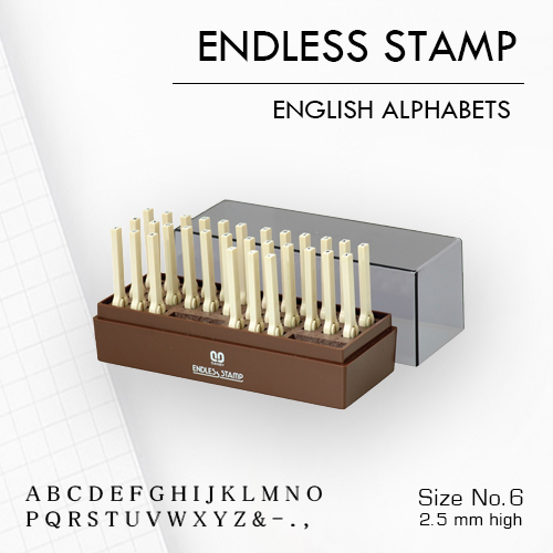 SANBY ตรายางประกอบได้ ชุดอักษรอังกฤษ 30 ตัว #6 (ขนาดอักษร 2.5 มม.) ENDLESS STAMP Size No.6 (EN-E6)