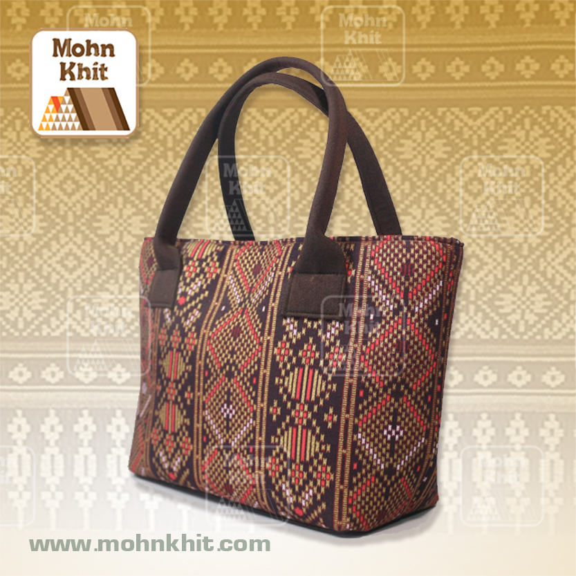 กระเป๋าแพรวา,กระเป๋าผ้าขิด กระเป๋าถือ กระเป๋าหิ้ว 12x19x19Cm//Khit Bag, Tote Bag, Tote Bag