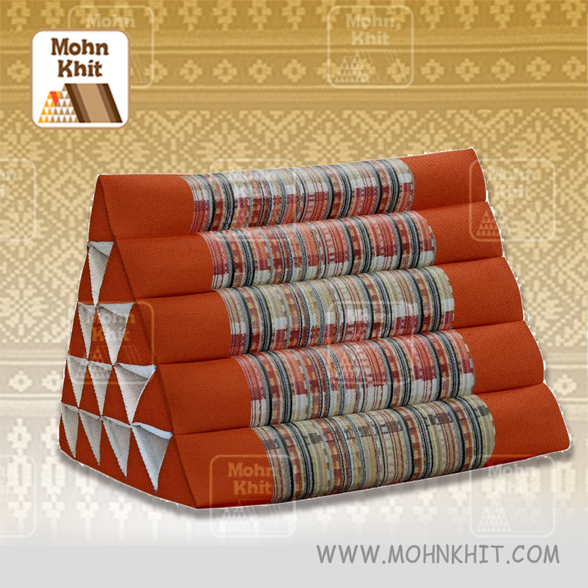 หมอนสามเหลี่ยม15ช่องเดี่ยวงานดีไซด์ 52cmx36cmx32cm// Thai Tri-angle Cotton kapok 100%Traditional Floor Cushions .