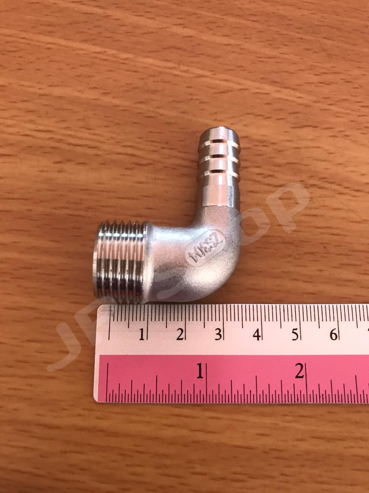 ข้องอเกลียวนอก ขนาด4หุน หางไหล 12 mm. สแตนเลส304 #50011