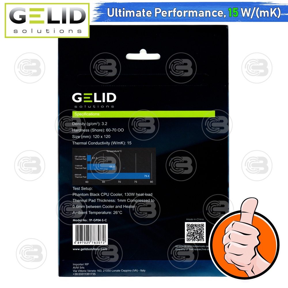 [CoolBlasterThai] GELID GP-ULTIMATE Thermal Pad 120x120x1.5 mm./15.0 W/mK (TP-GP04-S-C)
