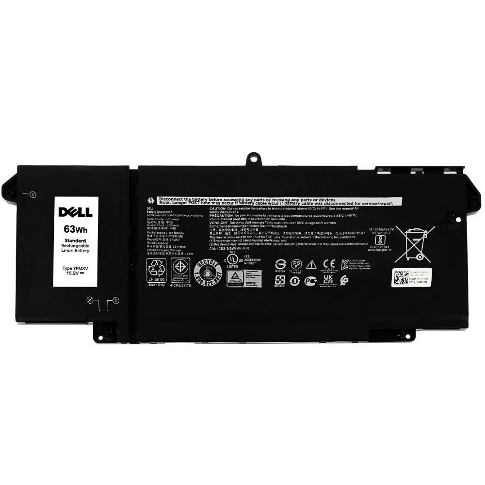 Battery Dell Latitude 7320, 7320 2-in-1, 4-Cell, 63Wh, แบตเตอรี่ Dell 7FMXV ของแท้รับประกันศูนย์ Dell Thailand ราคาไม่แพง