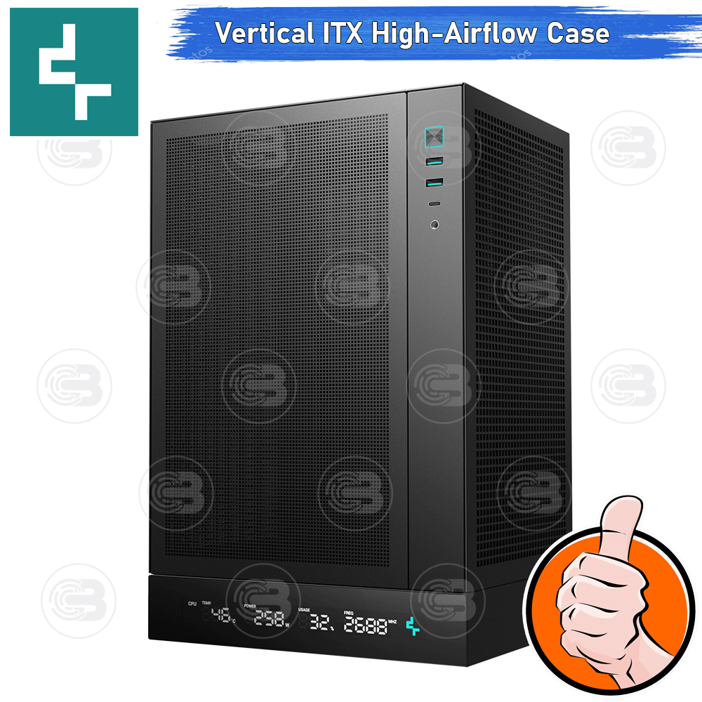 [CoolBlasterThai] DEEPCOOL CH170 Digital Vertical ITX High-Airflow PC Case Black ประกัน 1 ปี
