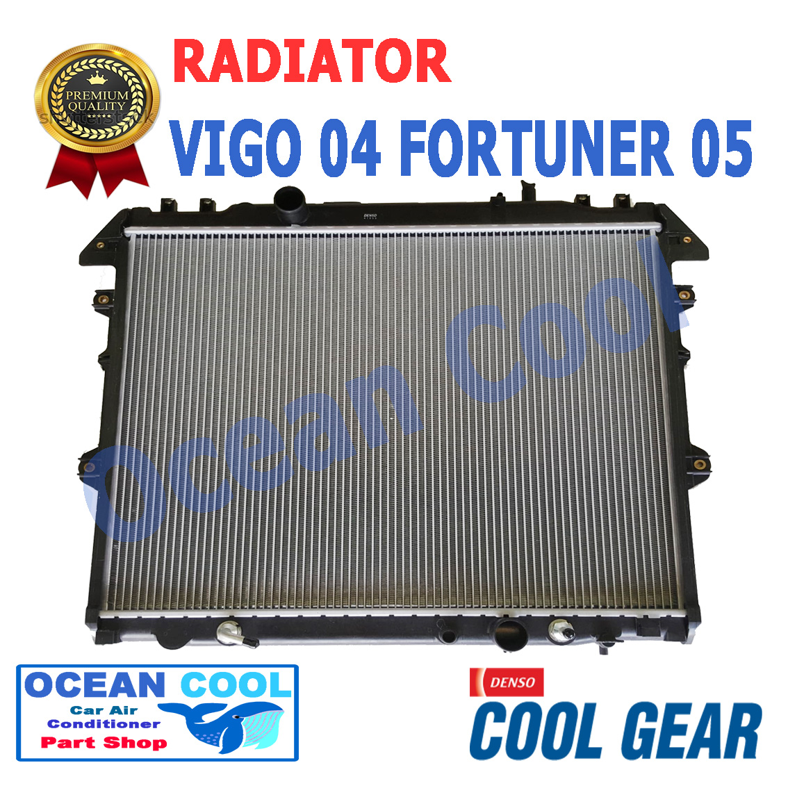 หม้อน้ำ วีโก้ VIGO 2004 - 2011 ฟอร์จูนเนอร์ FORTUNER 2005 เกียร์ ออโต้ เครื่องยนต์ ดีเซล 2.5 และ 3.0 Cool Gear โตโยต้า radiator 422175-6850 2004 2005 2006 2007 2008 2009 2010 2011 RD0005