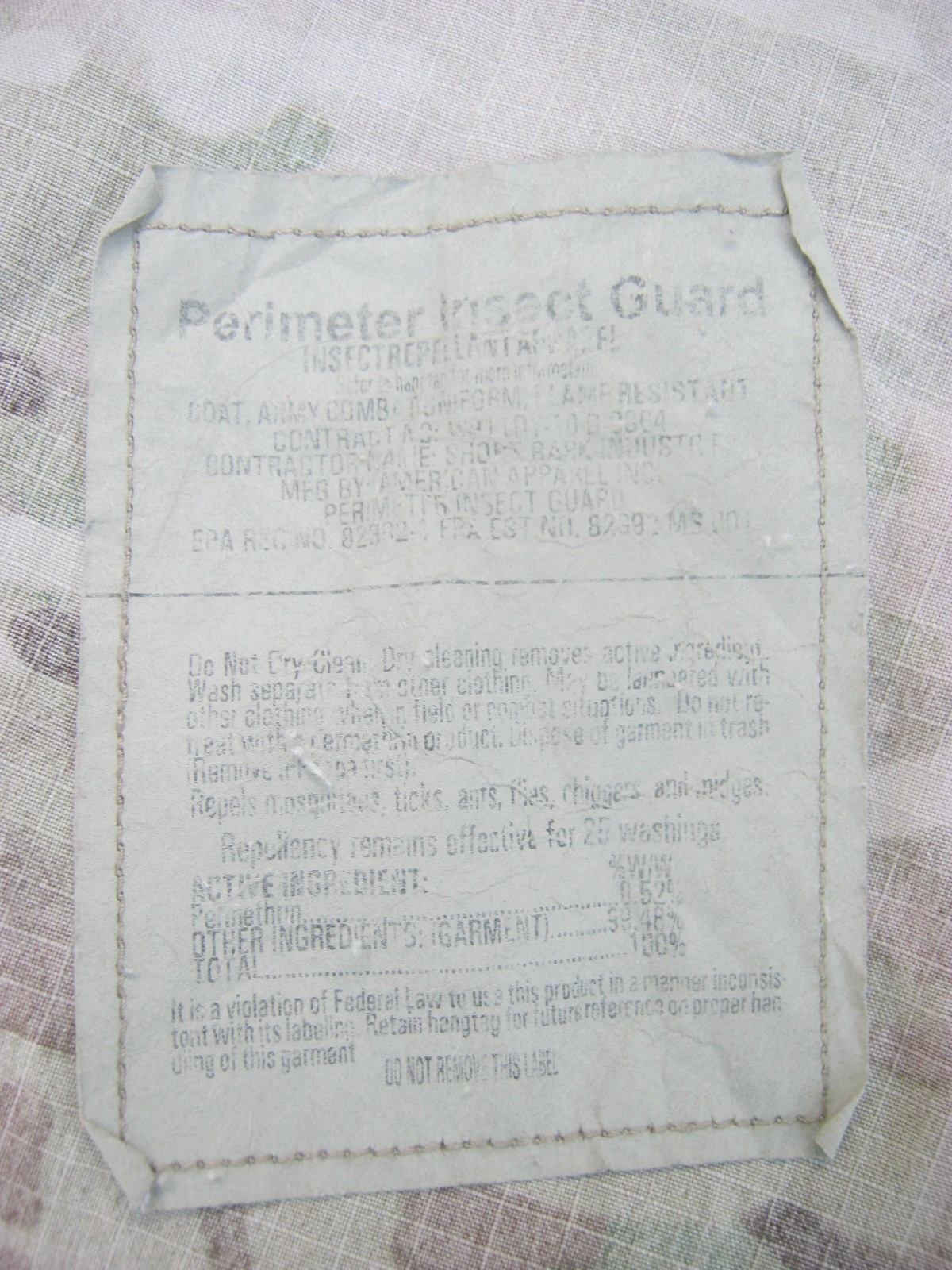 เสื้อทหารสหรัฐ ลายมัลติแคม Large short