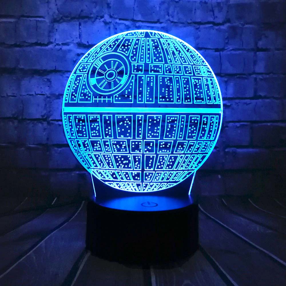 โคมไฟ 3D LED 7 Color (รุ่นรีโมท) Death Star I - Star Wars Lamp