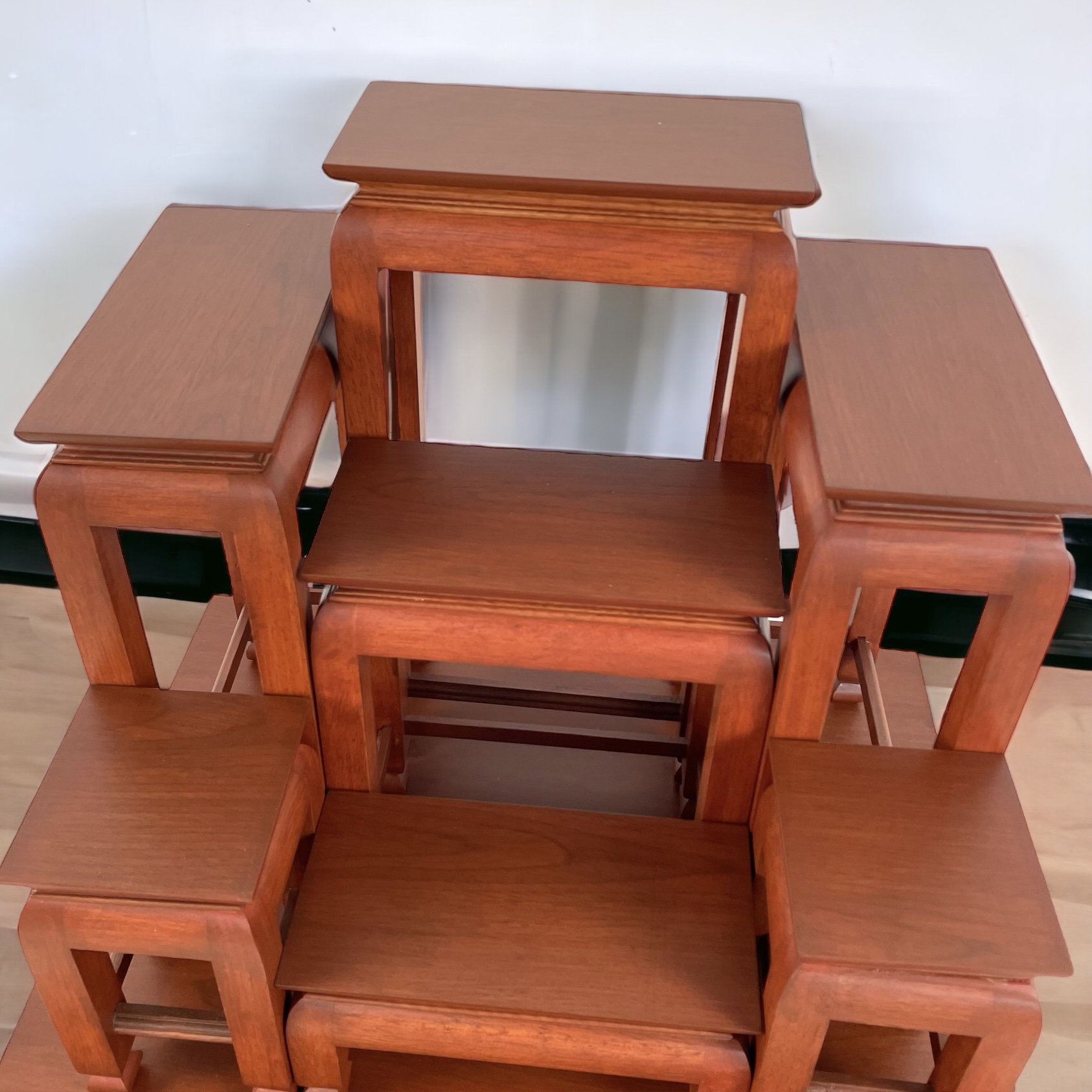 โต๊ะหมู่ 7 หน้า 6 ด้านสัก ขาตุ่ม