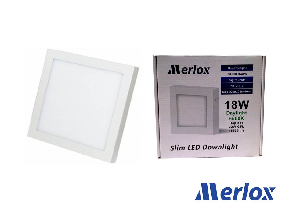 โคม DOWNLIGHT LED 18W ทรงเหลี่ยม ชนิดติดลอย DL/WW MERLOX