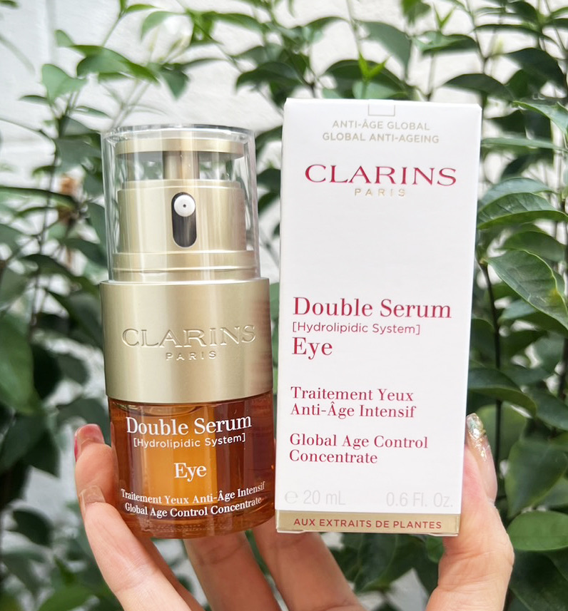 Clarins Double Serum Eye Global Age Control Concentrate 20ml. อายเซรั่ม เซรั่มบำรุงรอบดววงตา