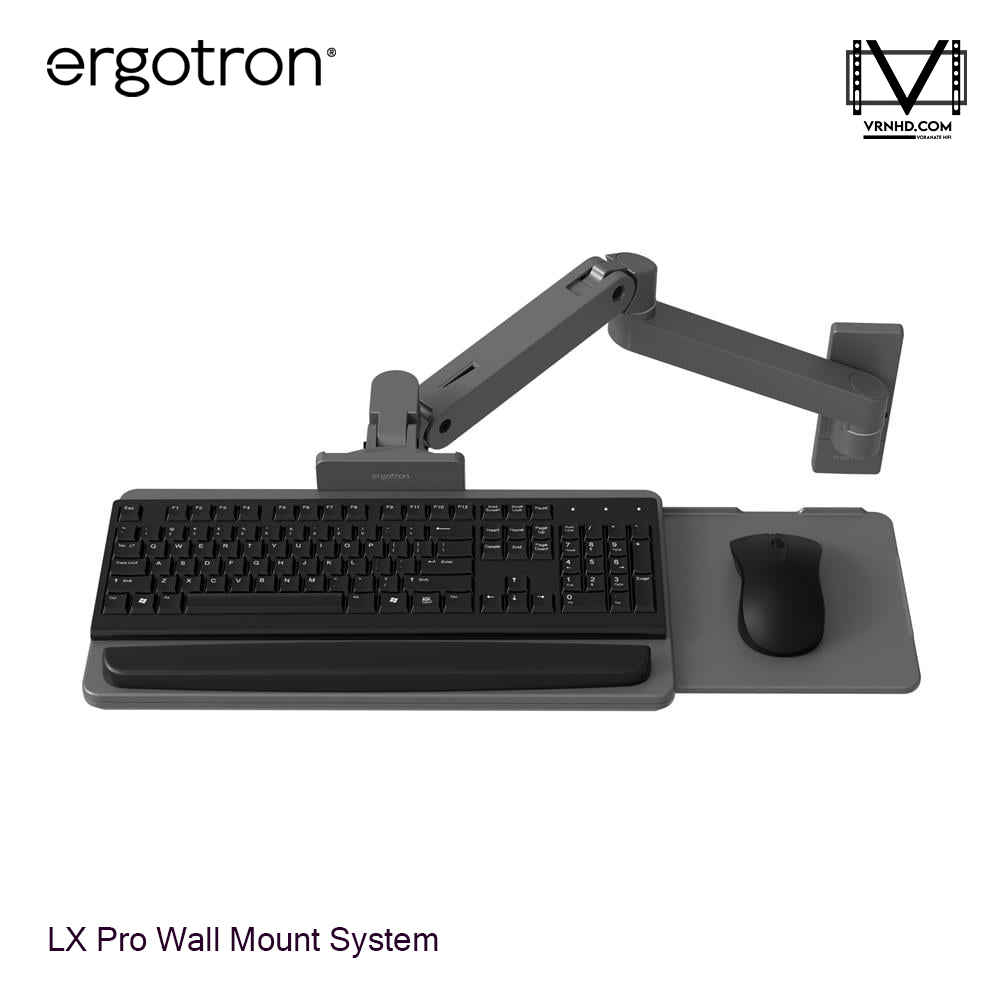 Ergotron LX Pro Wall Keyboard Arm (dark grey) Adjustable Keyboard Mount