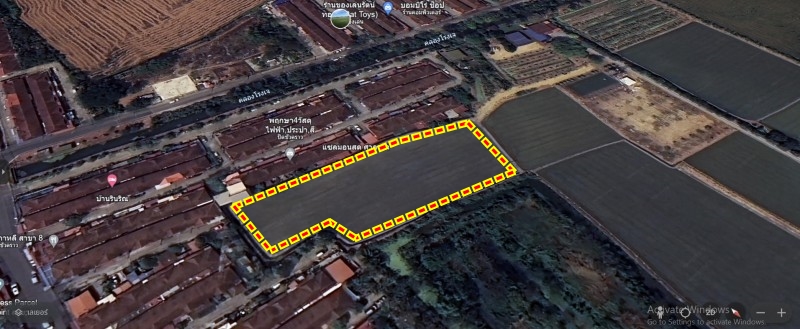 ขายที่ดินเปล่า ย่าน ดาวทอง ลานตากฟ้า นครชัยศรี นครปฐม : ใกล้หมู่บ้านพฤกษา 4 (ลานตากฟ้า) : 3-3-54.2 ไร่