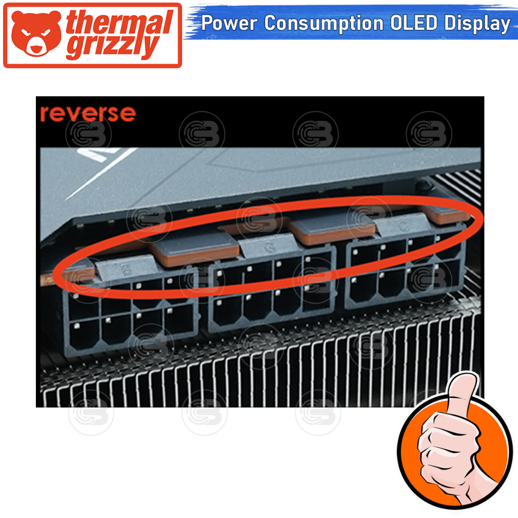 [CoolBlasterThai] Thermal Grizzly WireView (WV3x8R) 3x8Pin PCIe Reversed GPU Power Consumption OLED Display