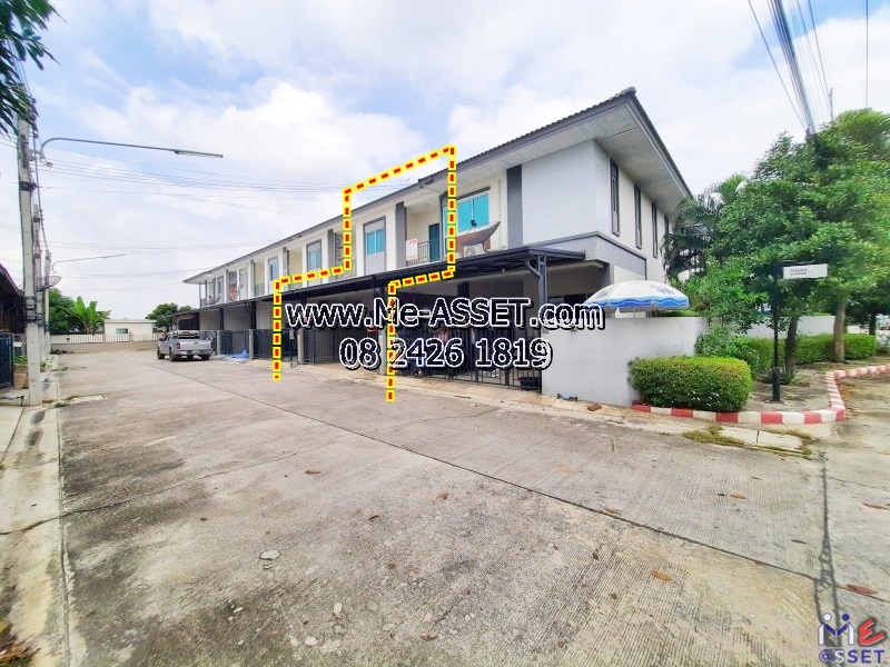 ขายและเช่าทาวน์โฮม โซนเลียบคลองพระอุดม ซอยวัดท่าเกวียน เชื่อมถนนกาญจนาภิเษก ถนน345 ใกล้บริษัทซีพีแรม คลังสินค้า7-11 คลังสินค้าเทสโก้โลตัส ตลาดวัดทองสะอาด : มบ.บ้านสวนธนาการ์เด้น : 2 ชั้น 22.7 ตร.วา