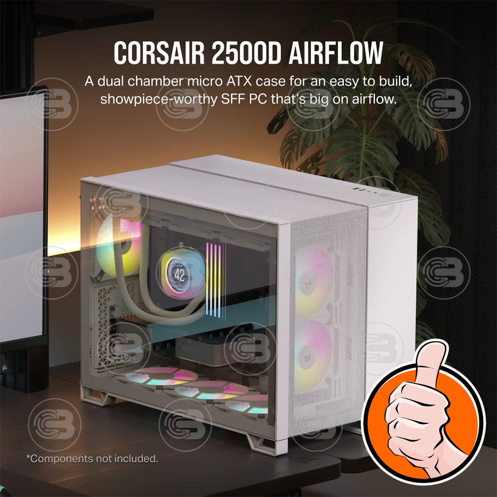 [CoolBlasterThai] CORSAIR 2500D AIRFLOW Mid-Tower Dual Chamber PC Case White ประกัน 2 ปี