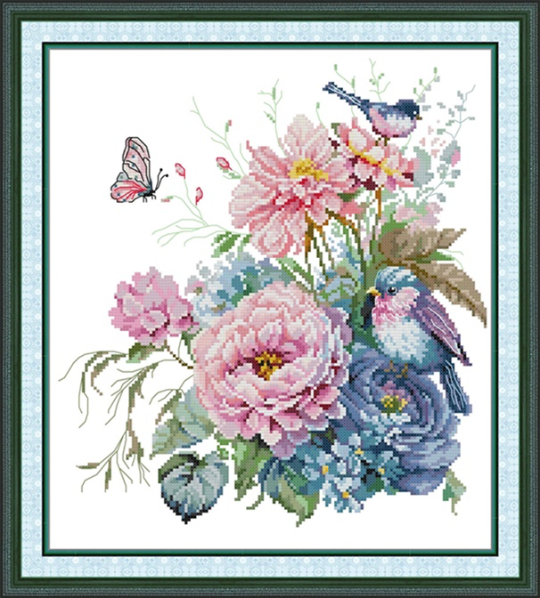Flower and birds (ไม่พิมพ์/พิมพ์ลาย)