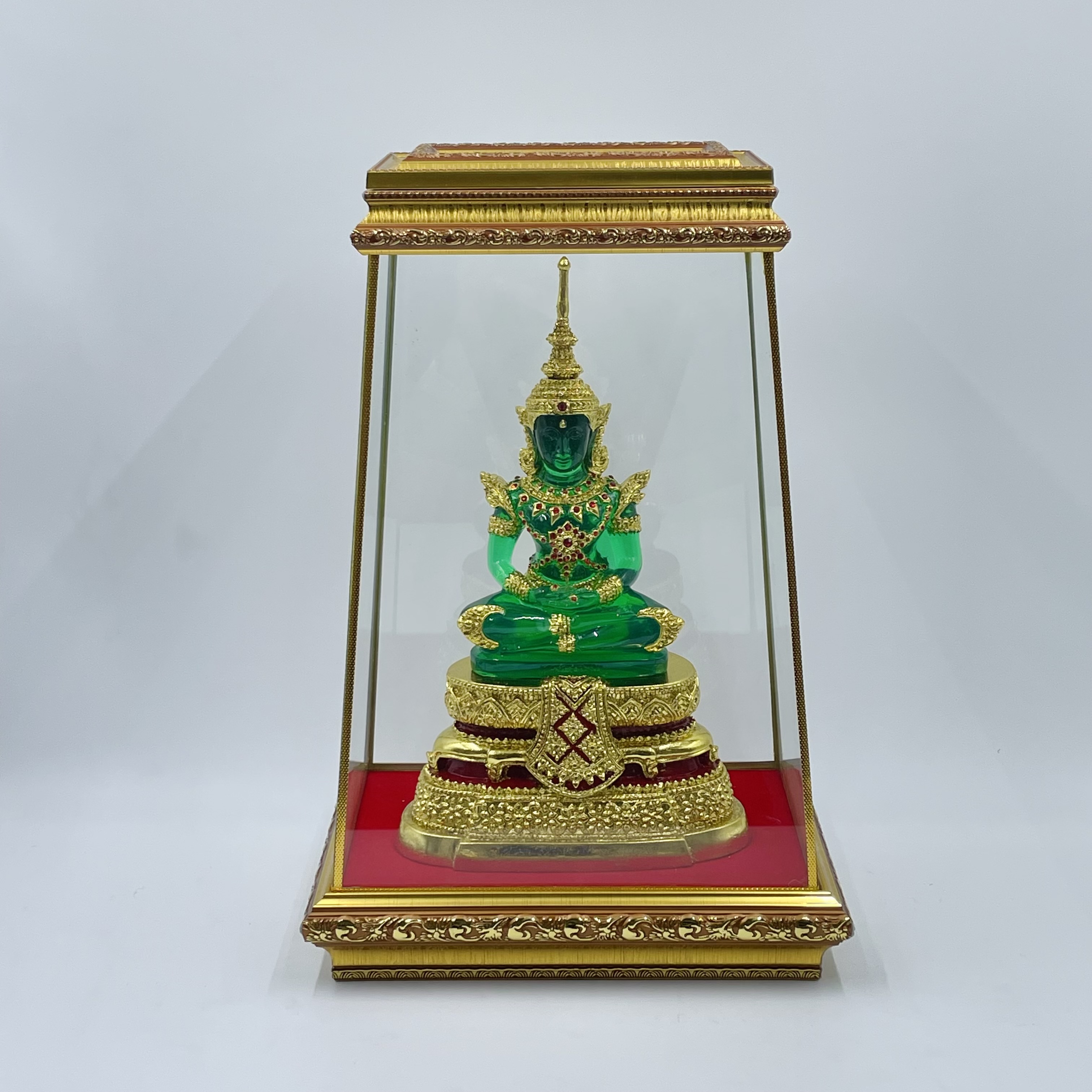 พระแก้วมรกต 5 นิ้ว ฤดูร้อน สีเขียวมรกต พร้อมกรอบ