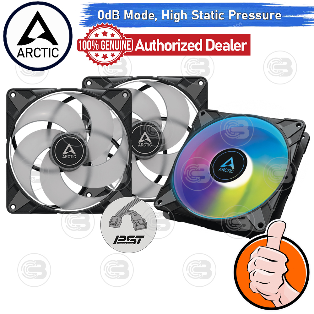 [CoolBlasterThai] ARCTIC P14 PWM PST A-RGB 0dB (size 140 mm.) X3 Value Pack PC Fan Case ประกัน 6 ปี สำเนา