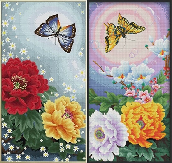 Butterfly and peony (ไม่พิมพ์/พิมพ์ลาย)