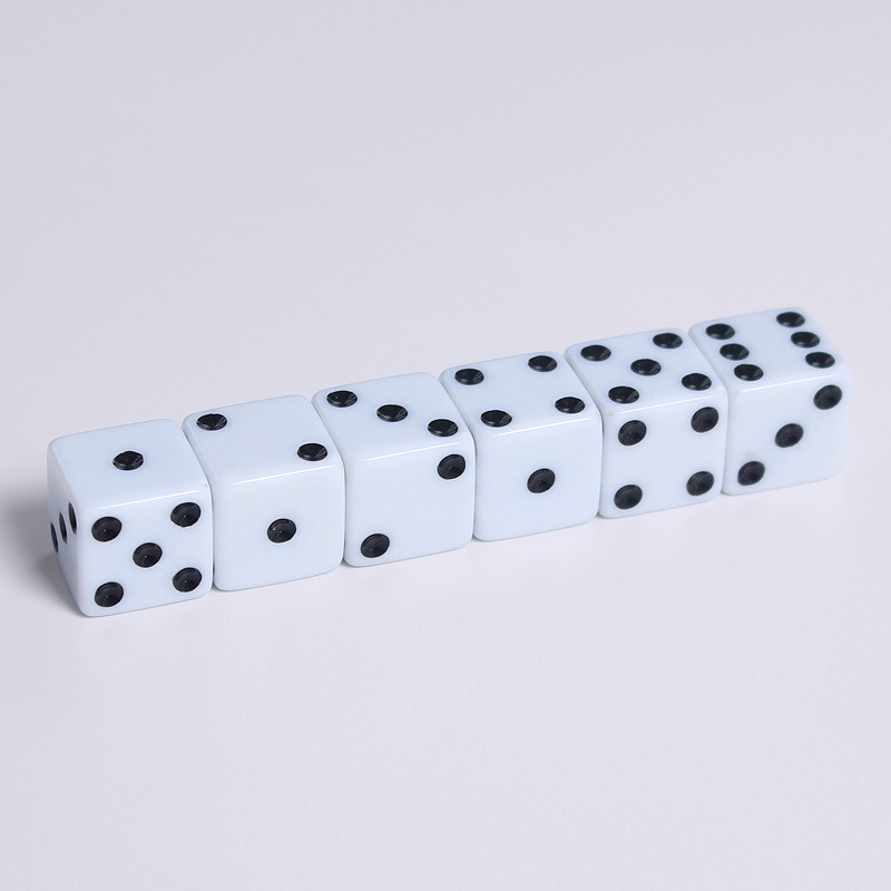 ลูกเต๋าเมลามีนอย่างดี Melamine Dice 16mm (มุมเหลี่ยม)