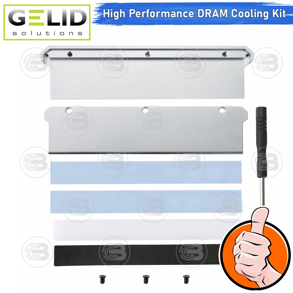 [CoolBlasterThai] GELID IceRock Silver High Performance DDR Cooling Kit Aluminium-Made Supports DDR3/DDR4/DDR5
