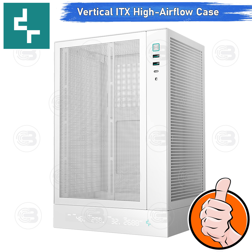 [CoolBlasterThai] DEEPCOOL CH170 WH Digital Vertical ITX High-Airflow PC Case WHITE ประกัน 1 ปี