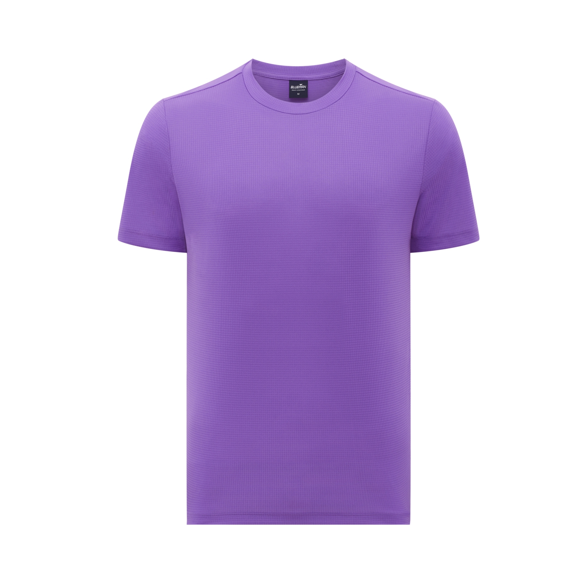 BM008 SPORT COLLECTION เสื้อยืดคอกลม ทอลายผ้าในตัว สีม่วง